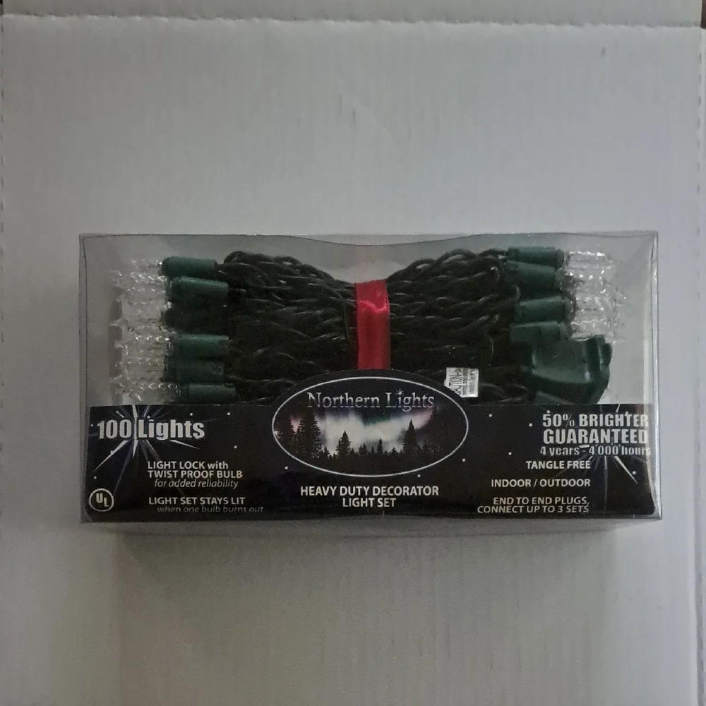 NORTHERN LIGHTS 100 Lights Heavy Duty Decorator Light Set